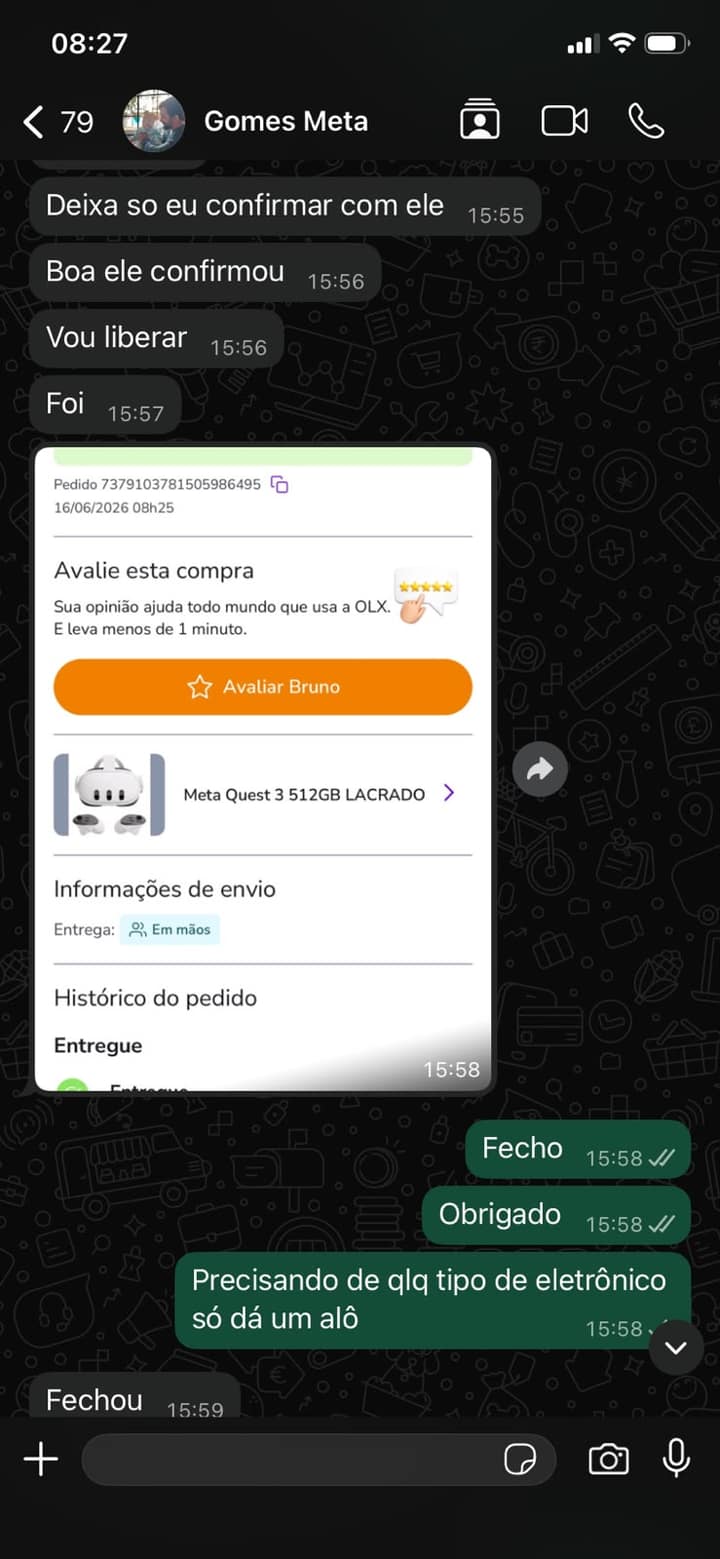 Negociação com fornecedor no Paraguai pelo WhatsApp — pedido entregue